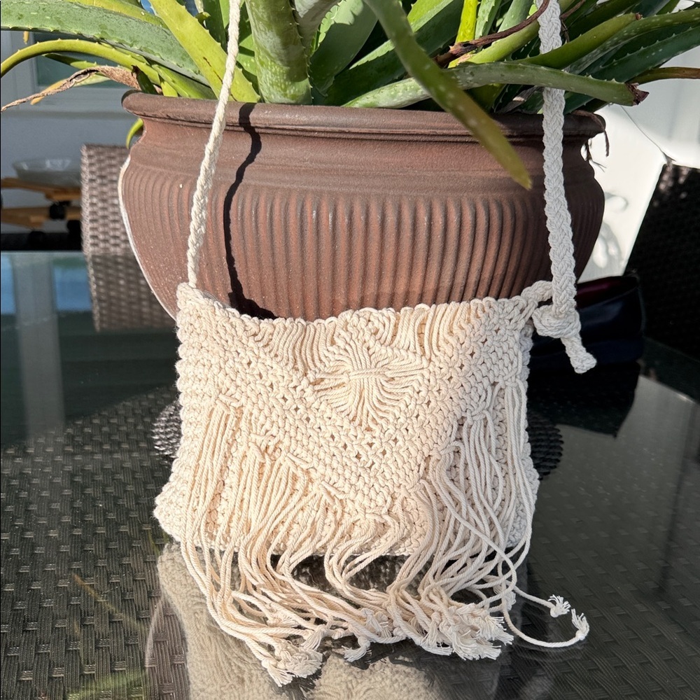 Hand Crafted Cream Crossbody Bag